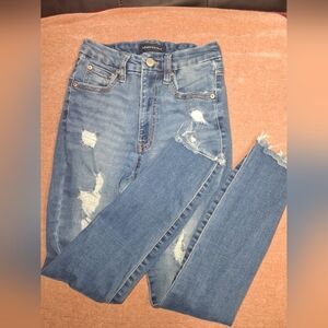 Aeropostale Light Blue Distressed Skinny Jeans